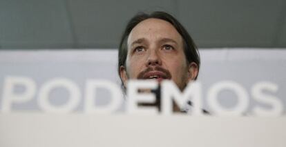 Pablo Iglesias, en la nit electoral.