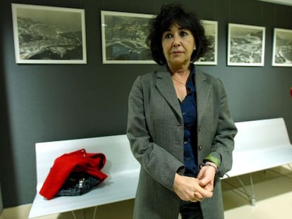 Pilar Urrutikoetxea, antes de su conferencia en la C&aacute;mara de Comercio de Bilbao.