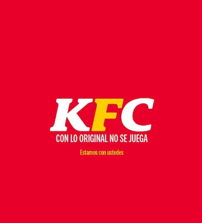Mensaje de apoyo a Frisby de KFC.
