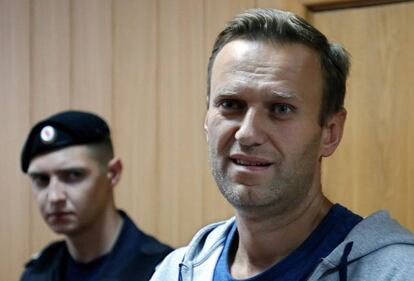 El opositor ruso Alexéi Navalni, en un juicio a finales de septiembre en Moscú.