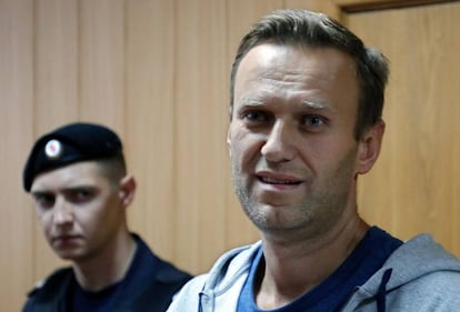 El opositor ruso Alexéi Navalni, en un juicio a finales de septiembre en Moscú.