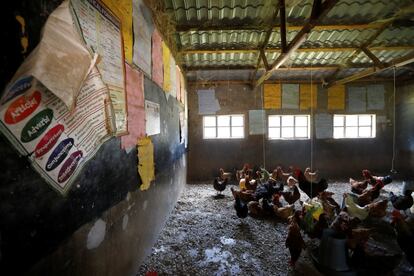 Ahora, en el "rincón de juego" de la clase de PP2, el equivalente al último curso de infantil, están los pollos de apenas un mes. Según crecen, van pasando de curso hasta llegar a la última clase: ahora, en vez de por alumnos a punto de ingresar en la enseñanza secundaria, está ocupada por gallos que pronto marcharán al mercado.