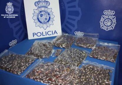 Hachís incautado por el Cuerpo Nacional de Policía tras desarticular una banda que traía la droga en sus cuerpos desde Marruecos hasta Madrid