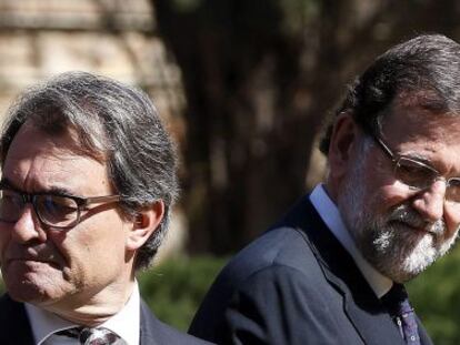 El presidente de Catalu&ntilde;a, Artur Mas, y el presidente de Espa&ntilde;a, Mariano Rajoy. 