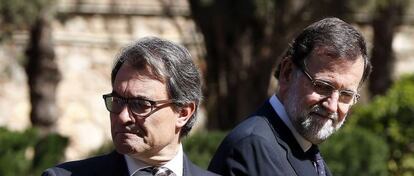 El presidente de Catalu&ntilde;a, Artur Mas, y el presidente de Espa&ntilde;a, Mariano Rajoy. 