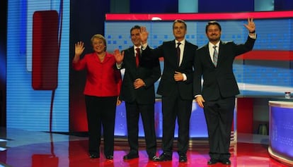Los cuatro candidatos, antes del debate.