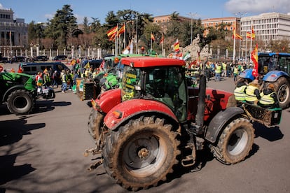 Protesta de agricultores en Madrid en febrero de 2024 