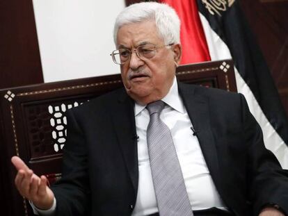 El presidente palestino, Mahmud Abbas, el lunes en Ramala 