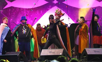 La actriz Roma Calderón durante el pregón del Carnaval.