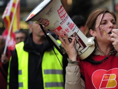 Protestas de trabajadores de Iberia.