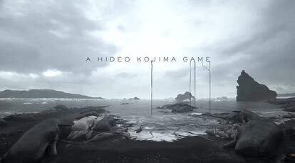 Imagen del juego 'Death Stranding', con el rótulo con el nombre de su autor, Hideo Kojima.