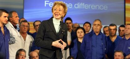 Mar&iacute;a Teresa Fern&aacute;ndez de la Vega en un acto electoral de la campa&ntilde;a para las elecciones de 2008.