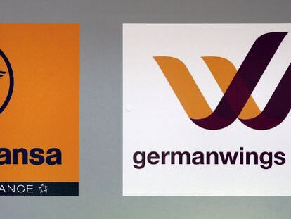 Logotipos de Lufthansa y Germanwings en el aeropuerto de Duesseldorf. Reuters