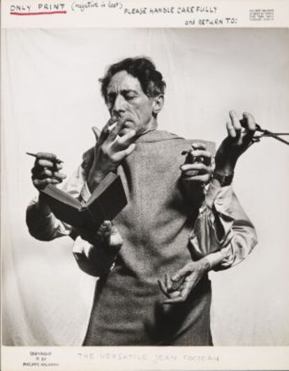 Retrato de Philippe Halsman de Jean Cocteau. 