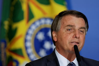 El presidente brasileño, Jair Bolsonaro, en una comparecencia la semana pasada.