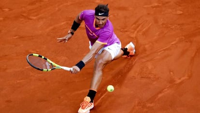 Nadal, durante a final de Madri contra Thiem.