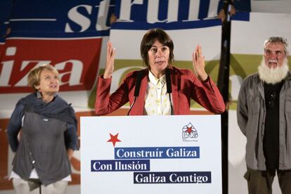 La cadidata a la Xunta por el BNG, Ana Pintón, durante el acto de inicio de campaña que la formación celebra en A Coruña.
