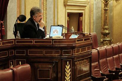 El presidente del Congreso de los Diputados, Manuel Marín, durante un pleno.