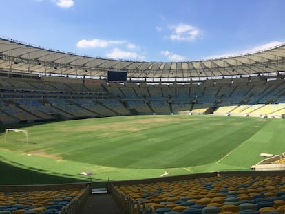 El césped del Maracaná comienza a secarse.