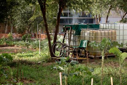 En el huerto se ha incluido un colector de aguas común para evitar el desabastecimiento en caso de escasez de lluvia. ©Wozere Studio