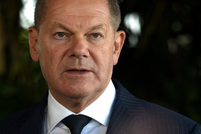 German Chancellor Olaf Scholz speaks in a news conference during the G20-Summit in Rio de Janeiro, Brazil, November 19, 2024. REUTERS/Tita Barros