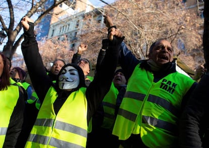 Taxi drivers protest in Barcelona.