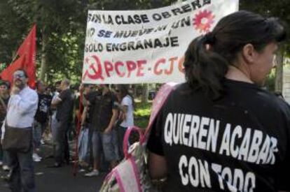 Protesta de los sindicatos mineros contra los recortes al carbón. EFE/Archivo