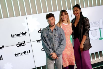 Blas Cantó, Edurne y Nía, en la presentación de los Premios Cadena Dial 2023.