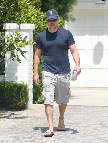Matt Damon en chanclas en el año 2019.