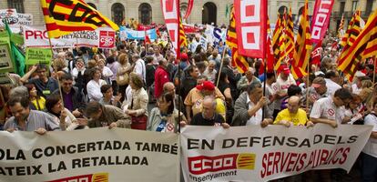 Protesta de empleados públicos contra los recortes