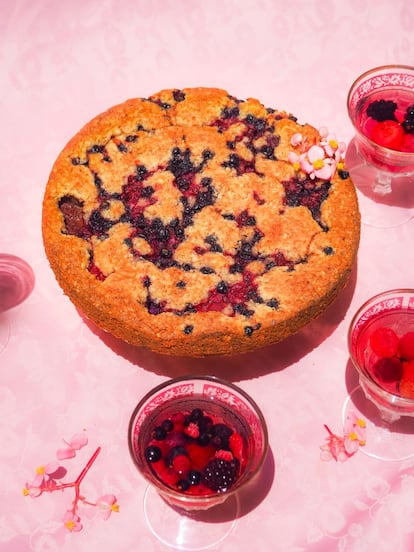 tarta de frutos rojos.