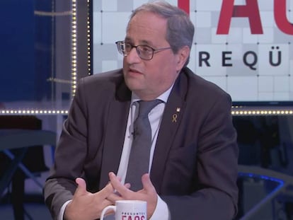 Quim Torra, entrevistat al programa 'Preguntes freqüents', de TV3.