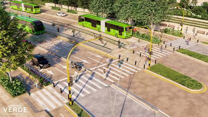 Render del Corredor Verde sobre la carrera séptima.