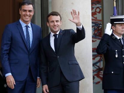 Emmanuel Macron y Pedro Sánchez  en París. 