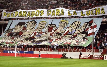 Pancarta del Frente Atl&eacute;tico en el Calder&oacute;n.