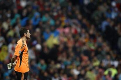 Casillas, durante un partido de la Liga de Campeones contra el Milan.