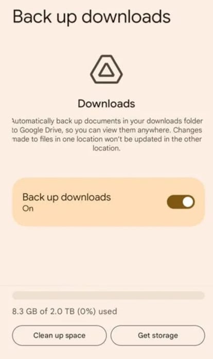 Copia de seguridad de la carpeta Descargas en Android