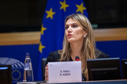 La exvicepresidenta del Parlamento Europeo, Eva Kaili, investigada y destituida de su cargo por el caso 'Qatargate', en un acto en 2022.