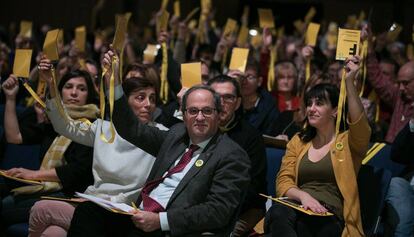 Quim Torra, durant una de les votacions.