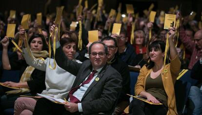 Quim Torra, durant una de les votacions.