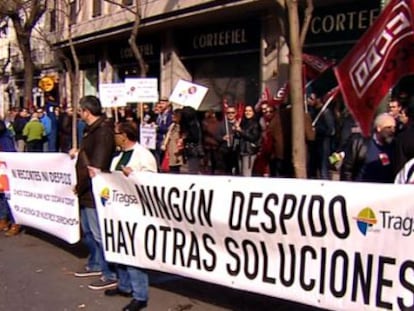 Protesta de trabajadores por el ERE de Tragsa.