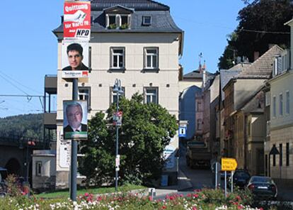 Carteles electorales en la localidad sajona de Königstein, junto a la frontera entre Alemania y la República Checa.