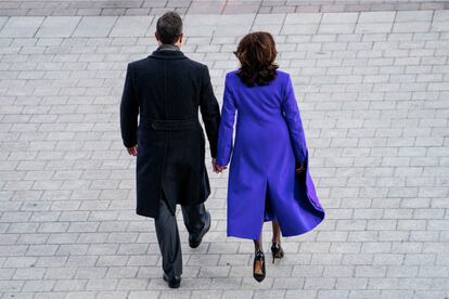 O casal após a posse de quarta-feira.
