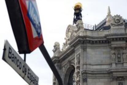 Fachada de la sede del Banco de Espa&ntilde;a, en la calle Alcal&aacute; de Madrid.