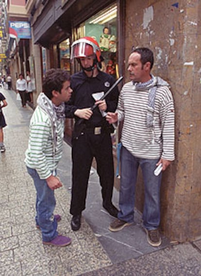 Grabación del programa de ETB <i>Vaya Semanita</i> en la parte vieja donostiarra.