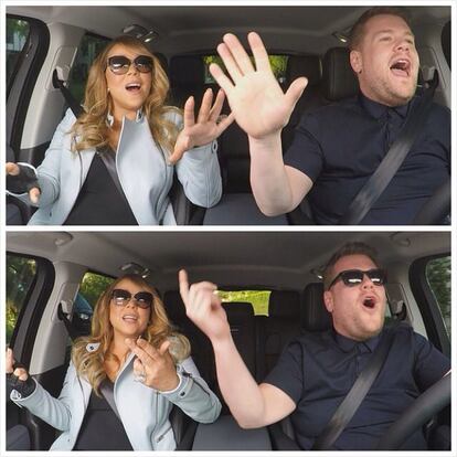 Mariah Carey desplegó su infinidad de graves y agudos durante su vuelta en coche con James Corden.