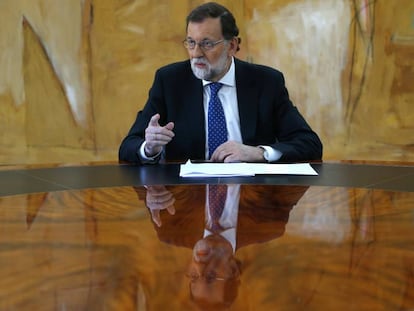 Entrevista con el presidente del gobierno mariano Rajoy en el palacio de la Moncloa.