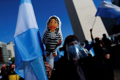 A protest in Buenos Aires against Argentina's vice-president, Cristina Fernández de Kirchner, in August 2020