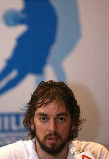 <b>SINGAPUR. </b>Pau Gasol, en la rueda de prensa previa a la disputa del Torneo.