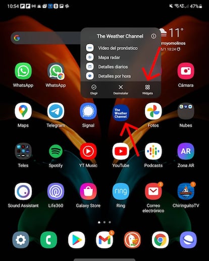 Cómo añadir 'widgets' en Android 11.